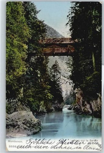 1669 Montbovon Les Cases Gebrauchsspuren Pont sur la Sarine