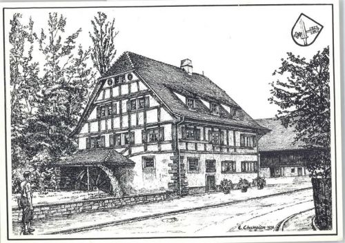 4123 Allschwil Neuallschwil - Zeichnung Getreidemühle