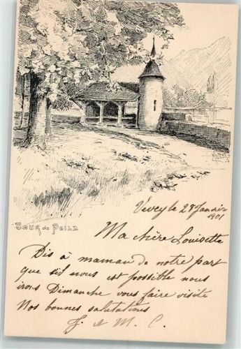 1814 La Tour-de-Peilz 1901 Künstlerkarte sign. Meltzer