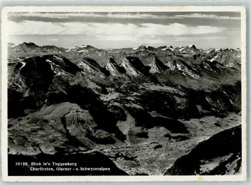 Churfirsten - Blick ins Toggenburg Churfirsten Glarner und Schwyzeralpen