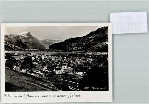 8867 Niederurnen FOTO KEINE AK Foto 10cm x 7cm Fliegeraufnahme Neujahrswünsche