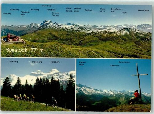 Spirstock - Hoch-Ybrig Bergwanderer Gipfelkreuz Gasthaus Hüttenstempel Ferien-und Sportzentrum