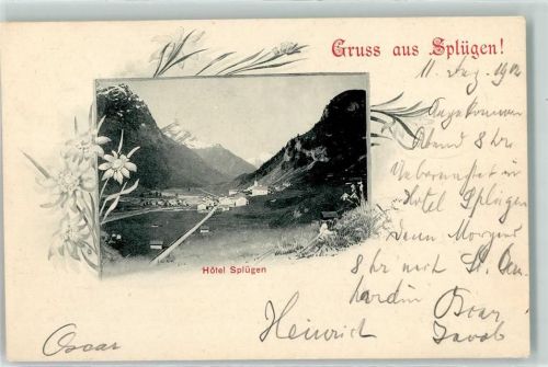 7435 Splügen 1902 Gebrauchsspuren Hotel