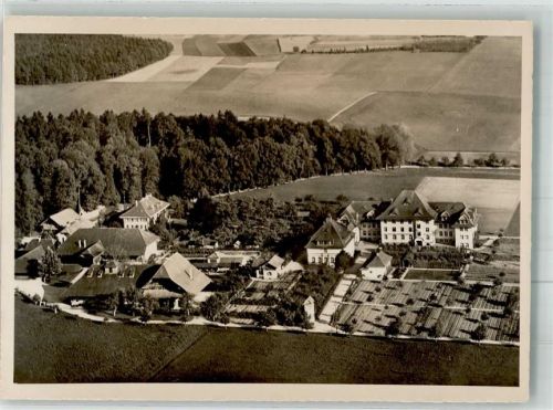 3110 Münsingen Foto AK Fliegeraufnahme Swissair Kant. Landwirtschafts- und Haushaltungsschule Schwand