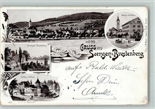 5707 Seengen 1905 BOAKC mit Schloss Hallwyl Lithographie