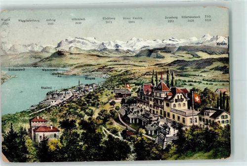 8803 Rüschlikon 1903 Gebrauchsspuren Hotel Kurhaus Belvoir am Zürichsee