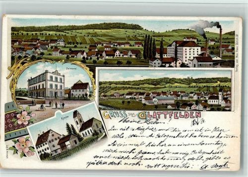 8192 Glattfelden 1901 BOAKC Zwirnerei Lithographie