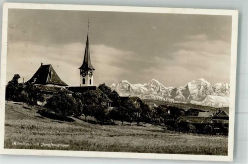 3110 Münsingen 1935 Gebrauchsspuren Kirche Jungfraugruppe