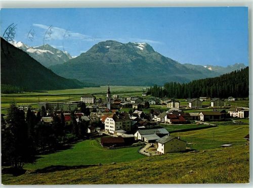 7502 Bever - Blick gegen Piz Rosatsch und Berninangruppe