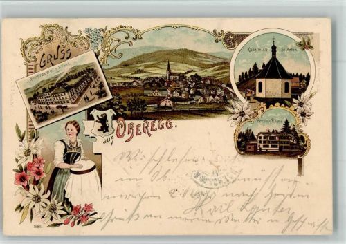 9413 Oberegg 1899 BOAKC Brauerei Pension Rössli Lithographie