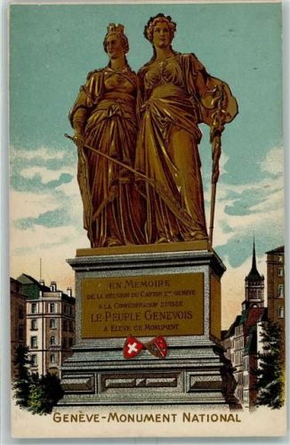 Genève Genf Monument National Artist Atelier Guggenheim 13955 AK Helvetia Prägedruck