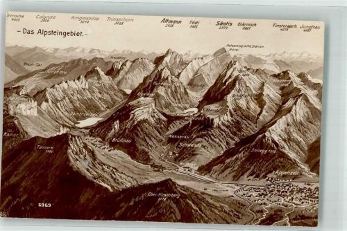 9058 Brülisau - Alpsteingebiet Landkarte