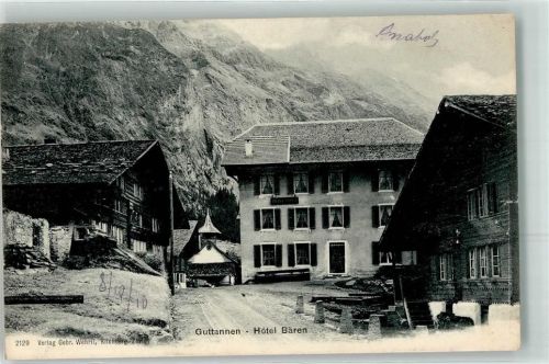 3864 Guttannen 1910 - Hotel Bären Bahnpost Nr. 1780