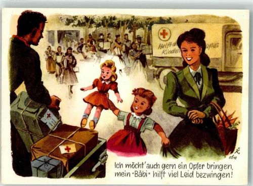 8887 Mels Künstlerkarte sign. eb48 K Aktion Weisstannental Rotes Kreuz