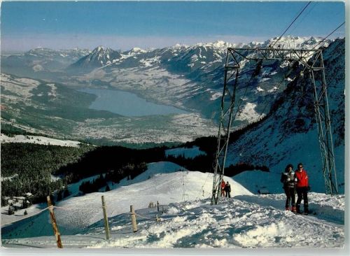 Mörlialp - Winter Skifahrer Bügellift Giswil
