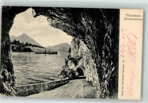 3658 Merligen 1905 - Merligenstrasse Raddampfer Thunersee