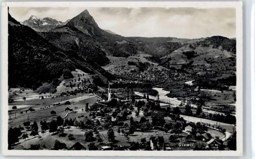 6074 Giswil - Kirche, Ortsansicht