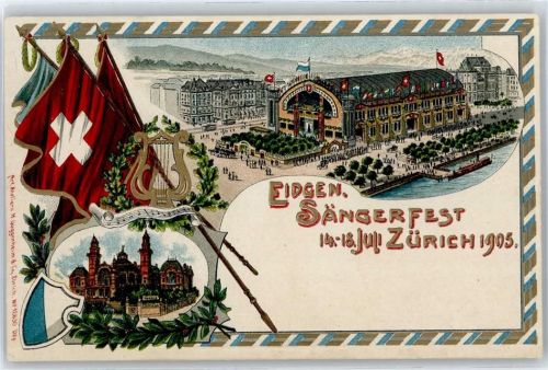 8000 Zürich - Eidgenössisches Sängerfest 1905, Prägekarte