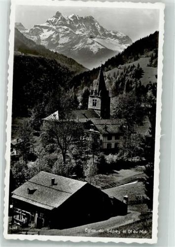 1863 Le Sépey Ormont-Dessous Foto AK Kirche