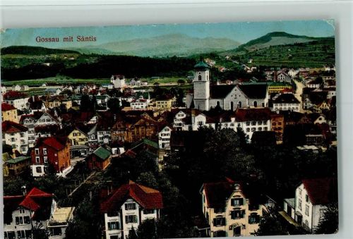 9200 Gossau SG - Kirche und Säntis