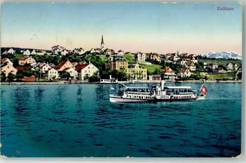 8702 Zollikon 1913 - Dampfschiff Speer