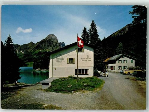8752 Näfels Foto AK Berghaus Obersee Foto Schönwetter Omnibus