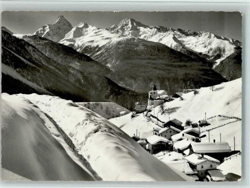 7494 Wiesen GR - mit Tinzenhorn und Piz Michel Winter