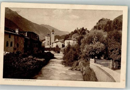 7542 Susch 1928 Foto AK Unterengadin
