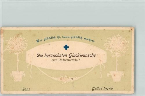 9475 Sevelen KEINE AK Glückwünsche Neujahr G. Rutz