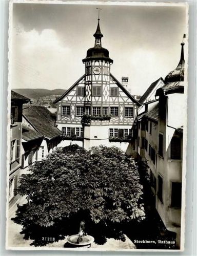 8266 Steckborn 1943 Foto AK Rathaus