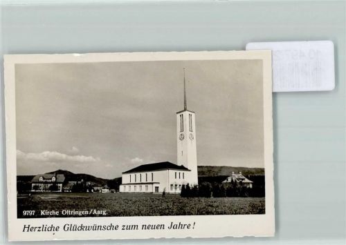 4665 Oftringen FOTO KEINE AK Neujahr Kirche Uhr Foto 10cm x 7cm, rückseitig Haftspuren