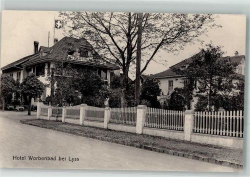 3250 Lyss 1918 Foto AK Hotel Worbenbad
