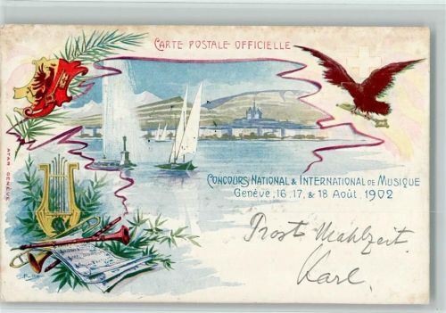 1200 Genève Genf 1902 Gebrauchsspuren Concours Musical 1902 AK