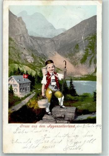 1901 Gebrauchsspuren Senner Bube AK