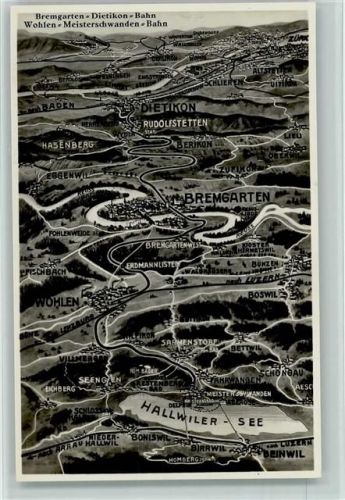 5620 Bremgarten AG - Landkarte Bremgarten-Dietikon-Bahn Wohlen-Meisterschwanden-Bahn