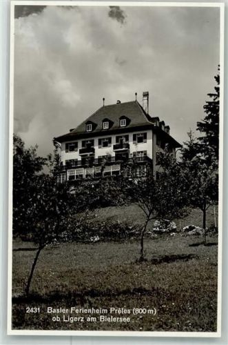 2514 Ligerz Gléresse 1934 Foto AK Pension Basler Ferienheim Preles