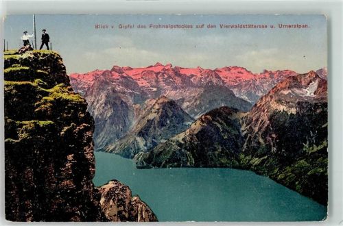 Fronalpstock 1911 - Blick von Gipfel auf den See