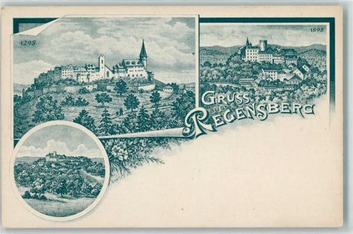8158 Regensberg 1298 Lithographie Gasthaus zur Krone