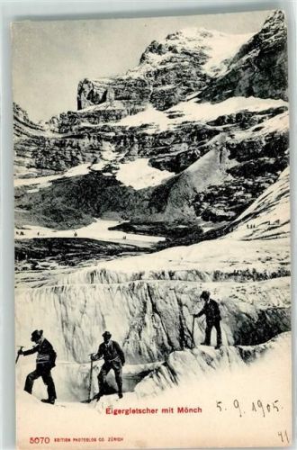 3823 Eigergletscher 1905 - Mönch Bergsteiger