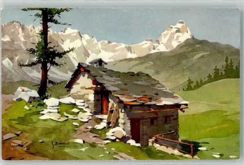 Mont Cervin Künstlerkarte sign. Bonelli Masure