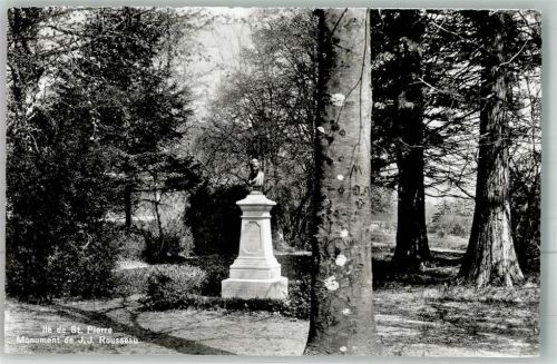 3235 Erlach 1955 Foto AK Denkmal Rousseau, J.J. Ile de St. Pierre
