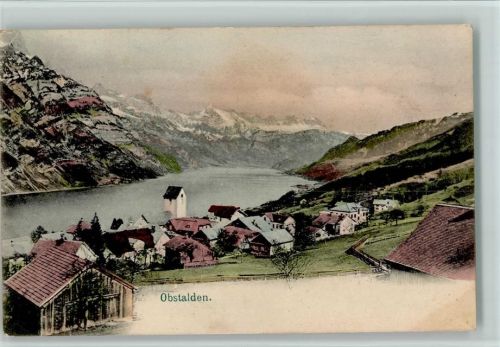 8758 Obstalden 1900 - Teilansicht, Erhaltung II Fleck AK