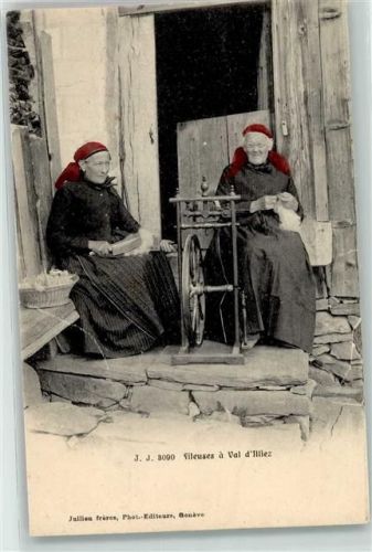 1873 Val-d'Illiez - Fileuses Spinnrad