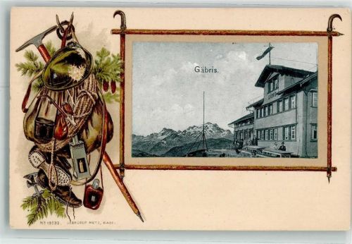 Gäbris Prägedruck Rucksack Passepartout Lithographie