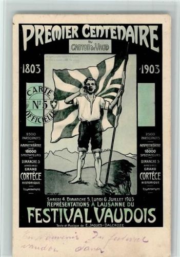 1261 Le Vaud - Festival Vaudois 1803-1903 , Offit. Karte Nr. 5 AK