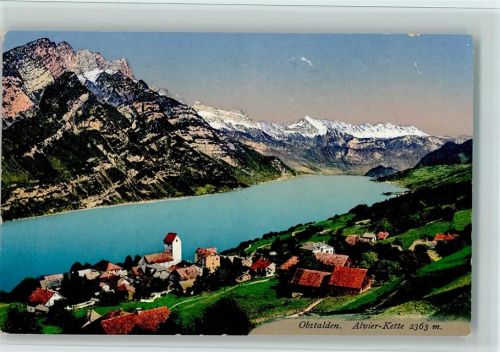 8758 Obstalden 1922 - Hotelstempel: Hotel Hirschen , gute Erhaltung AK