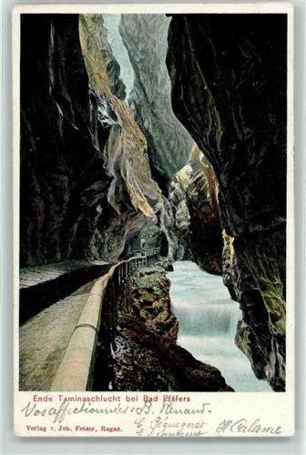 Taminaschlucht 1905 - Ende der Schlucht