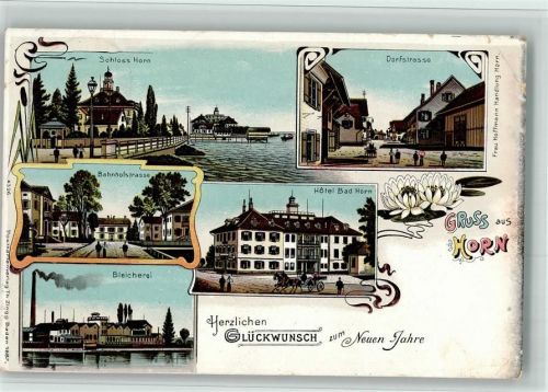 9326 Horn 1907 BOAKC Bleicherei Hotel Lithographie
