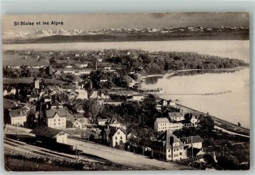 2072 St-Blaise 1918 Foto AK Bahnhof Feldpost Fest.Art.Kp.