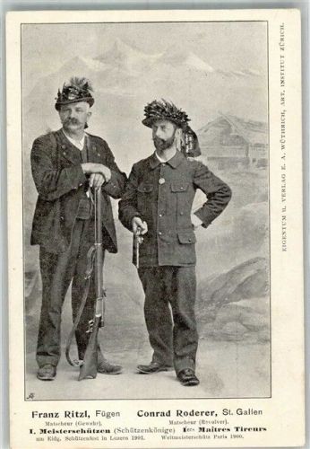 6000 Luzern Lucerne Foto AK Schützenfest Meisterschützen F. Ritzl C. Roderer Schützenkönige